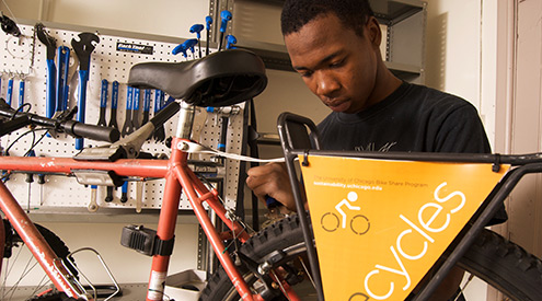 Boy with Bike, University of Chicago, Tom McGrath