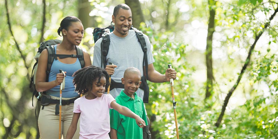 a Black family in nature