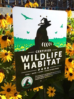 Certified Wildlife Habitat sign