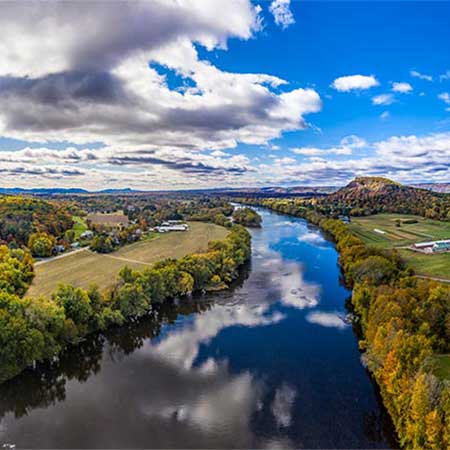 aerial image of a farm in Massachusetts