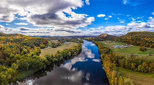 aerial image of farm in Massachusetts