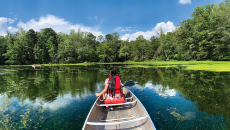 woman in canoe