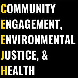 Community Engagement, Environmental Justice, & Health logo