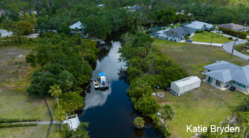 Aerial view of Warm Mineral Springs Creek